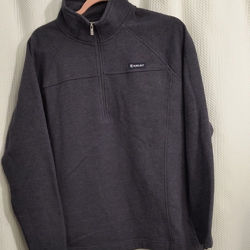Ariat Gray Quarter-Zip Pullover Mens